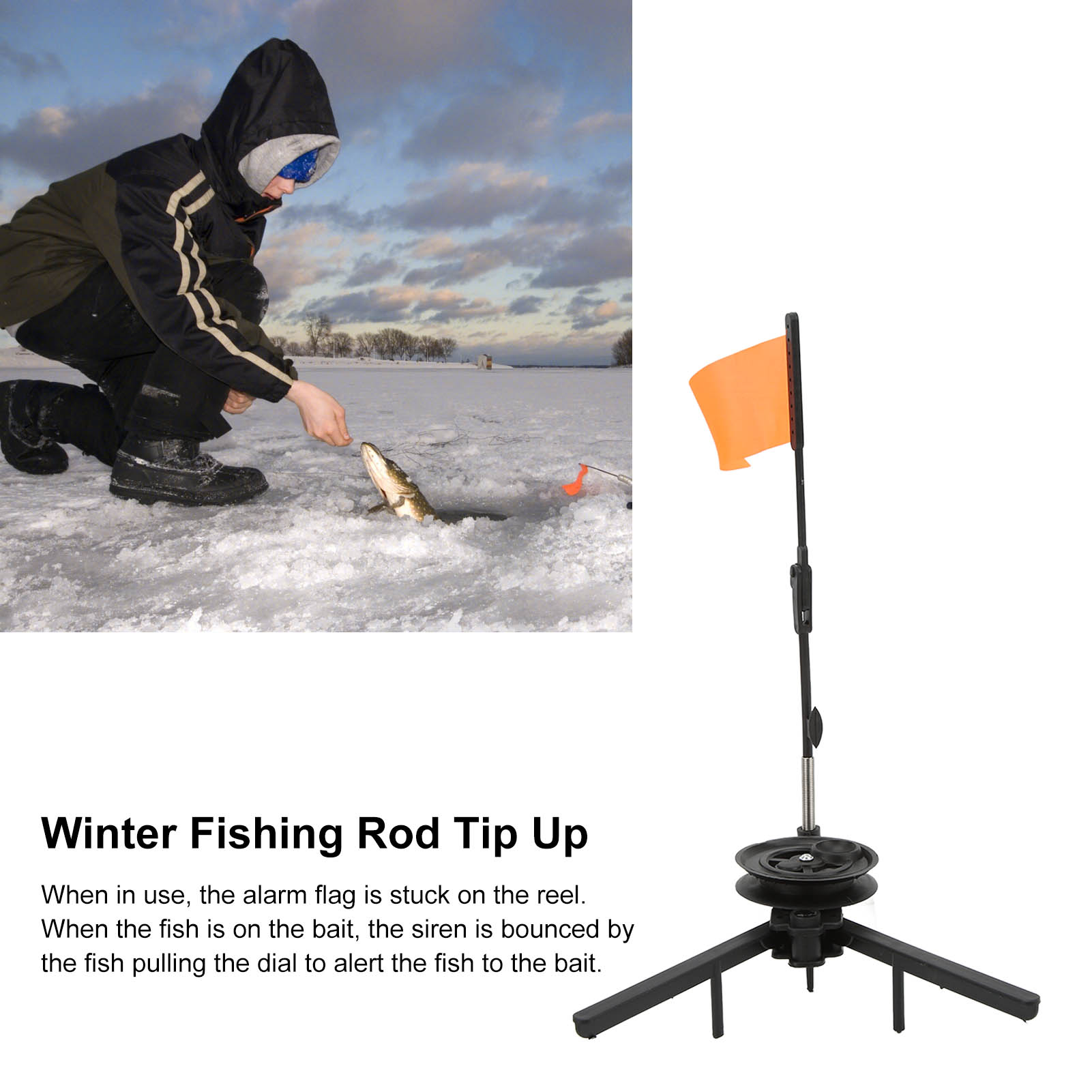 Ice Fishing Tip Up - عصا صيد الجليد القابلة للطي مع