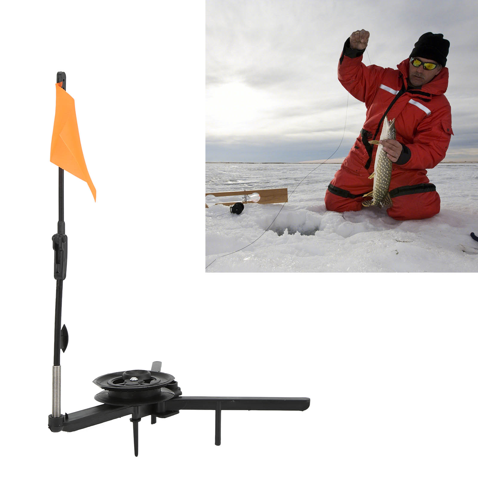 عصا صيد الجليد القابلة للطي مع - مراجعة Ice Fishing Tip Up وسعره